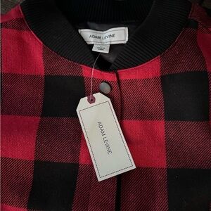 Adam Levine Collection Red and Black Buffalo-Check Crewneck Sweater